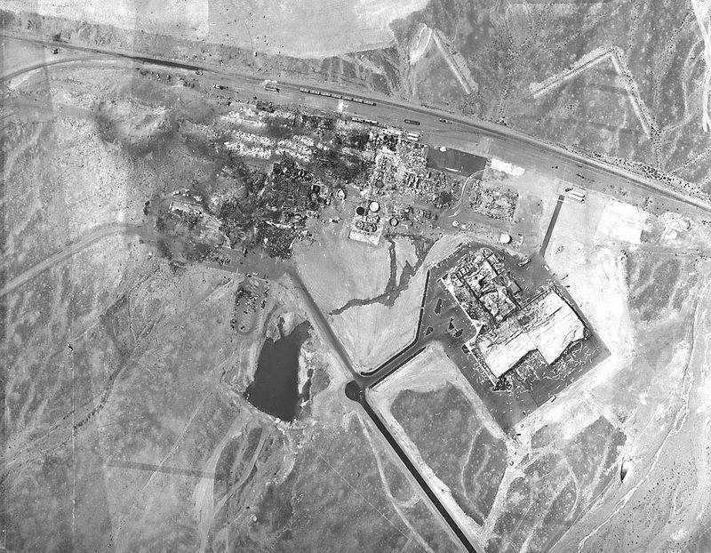 PEPCON explosion aerial view of the destroyed plant in Henderson Nevada