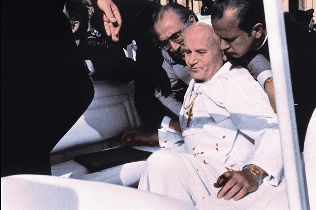 Pope John Paul II assassination attempt 1981 - shot in popemobile St Peters Square