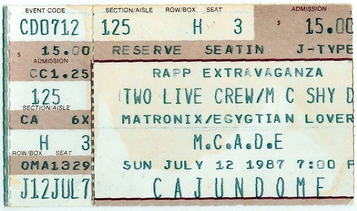 Rapp Extravaganza hip-hop concert ticket 1987