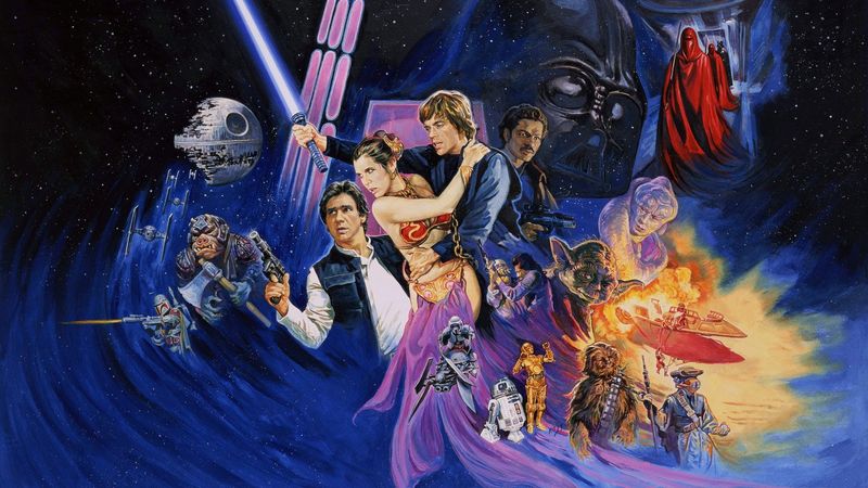 Return of the Jedi 1983 official cast movie poster art