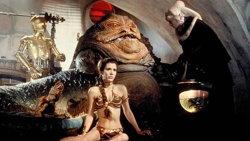 Return of the Jedi Jabba the Hutt palace Princess Leia scene