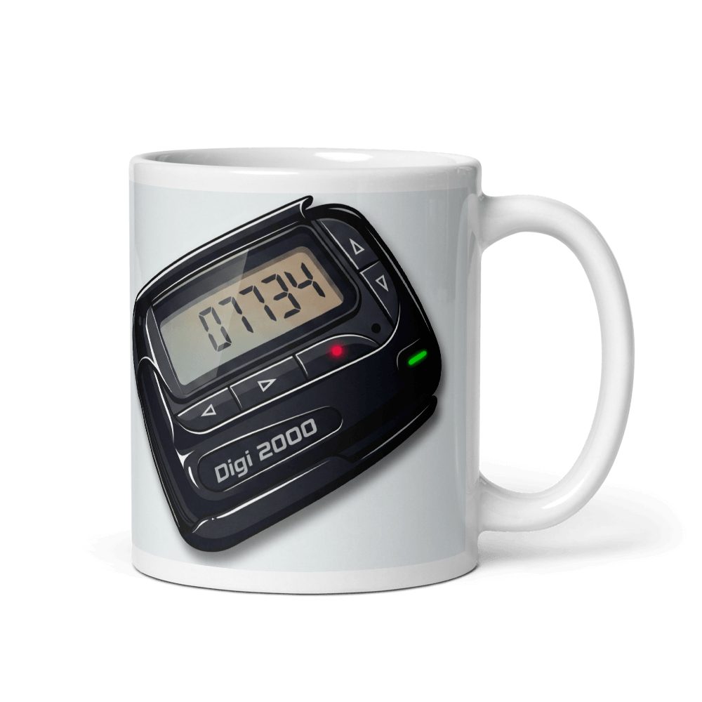 Retro Pager 07734 Hello Nostalgia Mug - White Glossy