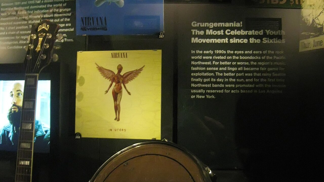 Seattle grunge music scene 1990s Nirvana In Utero exhibit