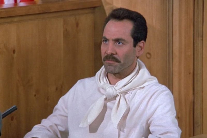 Larry Thomas returns as the Soup Nazi to testify in the Seinfeld finale courtroom