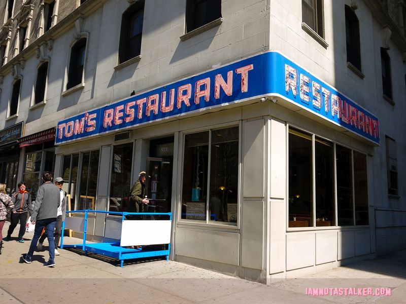 Tom's Restaurant on Broadway and 112th in Manhattan, the exterior used as Monk's Cafe on Seinfeld