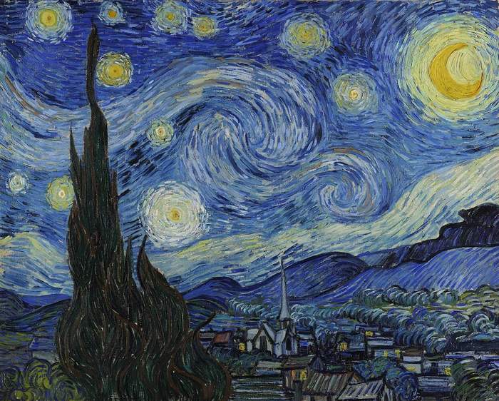 Van Gogh The Starry Night 1889 famous Post-Impressionist masterpiece