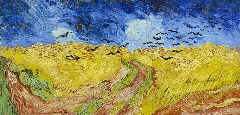 Van Gogh Wheatfield with Crows 1890 Auvers period painting