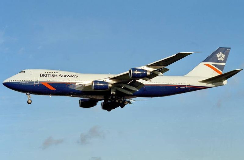 British Airways Boeing 747 on approach, the airframe type from British Airways Flight 9