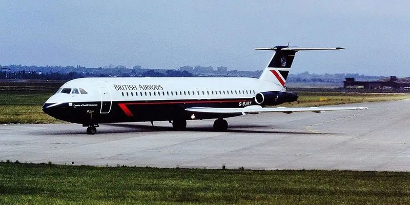 BAC One-Eleven G-BJRT British Airways aircraft involved in Flight 5390 windscreen blowout incident