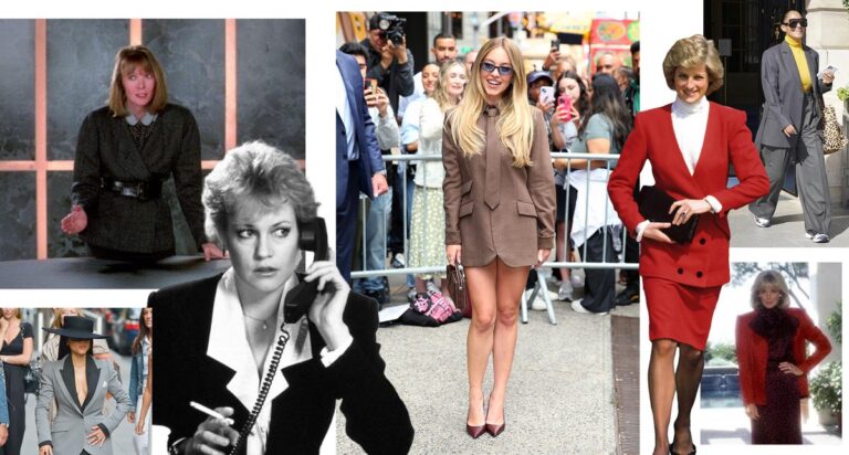 80s fashion trends comeback hero collage of power suits