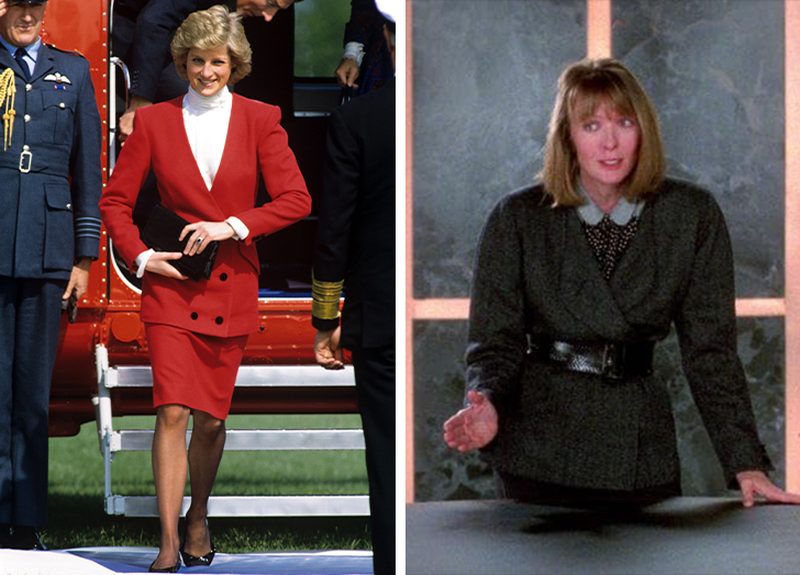 80s power suits Princess Diana and Diane Keaton 1980s fashion