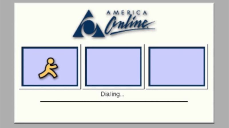 AOL dial-up sign-on screen 90s nostalgia