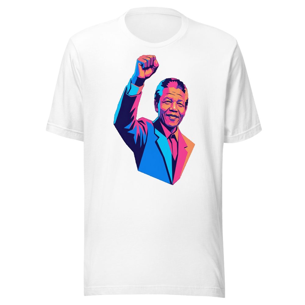 Nelson Mandela Portrait Art T-Shirt - Retro 80s Vector Style