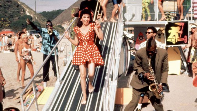 Back to the Beach 1987 Annette Funicello red polka dot dress musical number