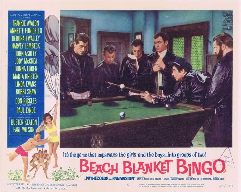 Beach Blanket Bingo 1965 original lobby card with Frankie Avalon and Annette Funicello