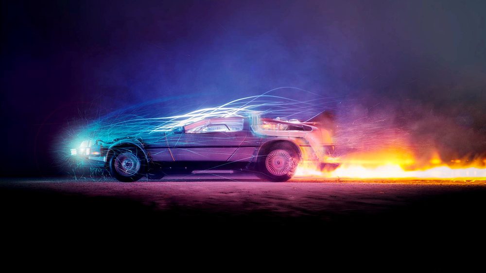Back to the Future Marty McFly with the DeLorean — 80s nostalgia icon