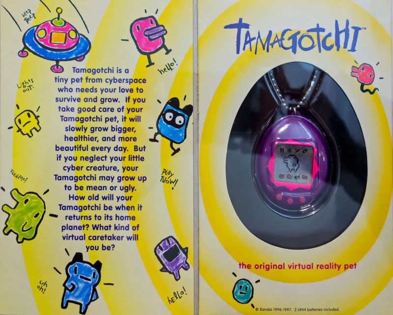 Bandai Tamagotchi original 1996 packaging marketed as the original virtual reality pet