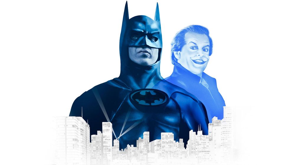 Batman 1989 promotional art Michael Keaton Jack Nicholson Joker