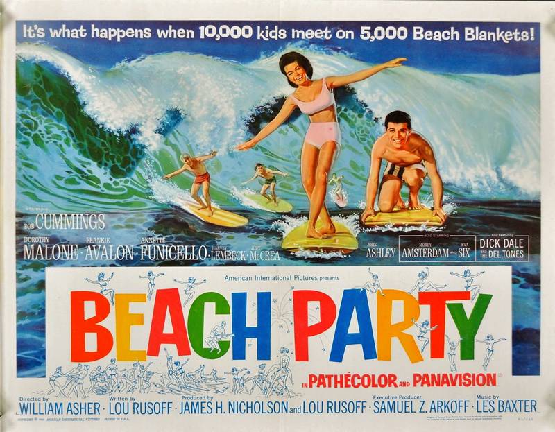 Beach Party 1963 American International Pictures poster art for the first beach party movie