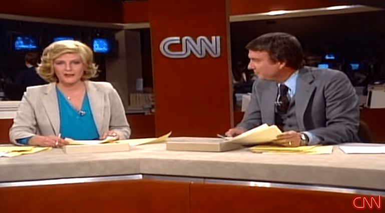 Dave Walker and Lois Hart anchoring CNN cable news launch June 1 1980