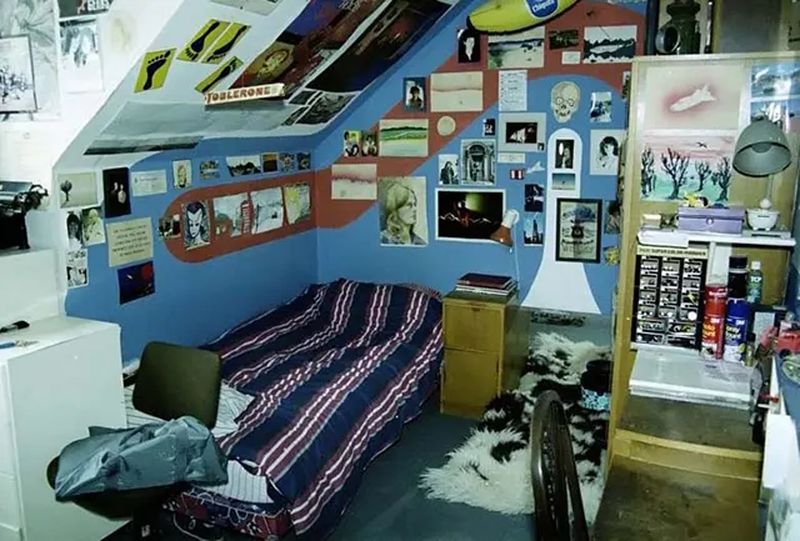 Gen X attic bedroom with records and posters