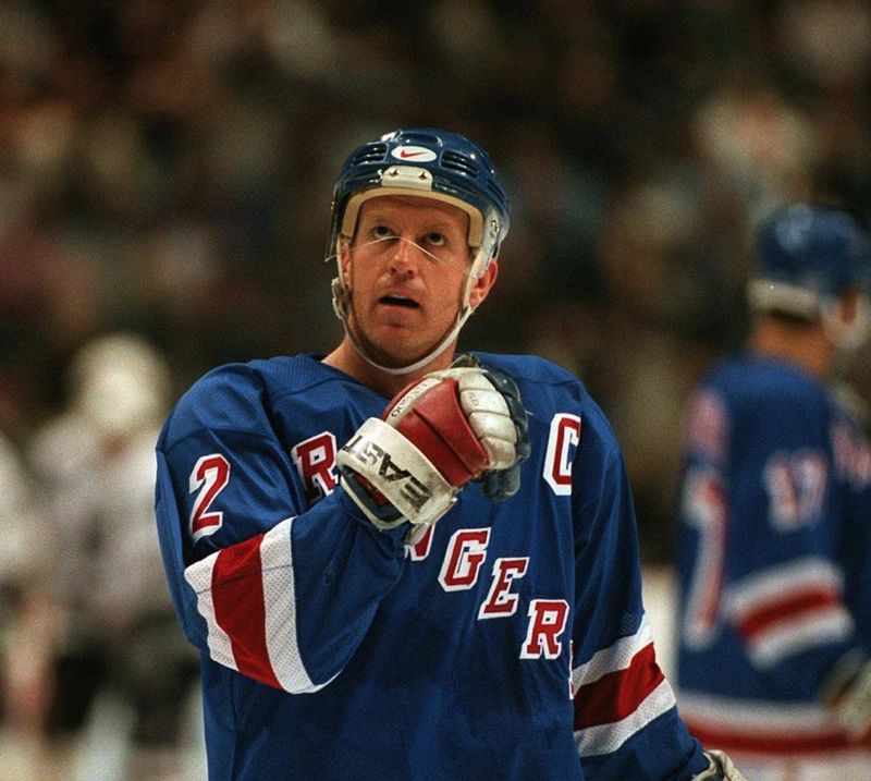 Brian Leetch in his New York Rangers jersey during the 1994 Stanley Cup season