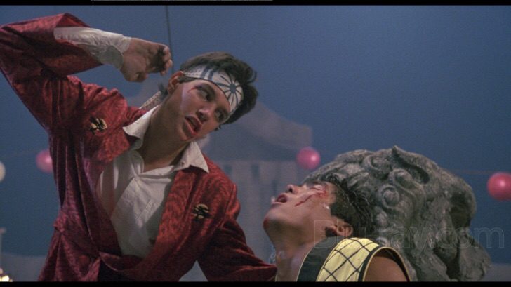 Daniel uses the drum technique against Chozen in The Karate Kid Part II