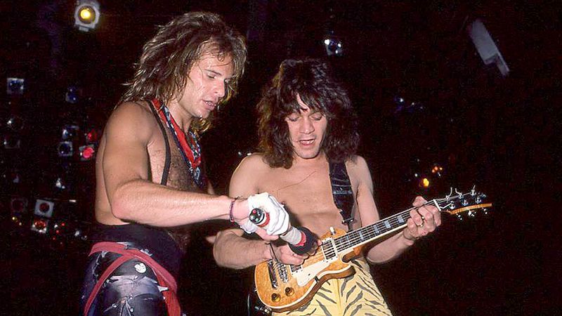 David Lee Roth and Eddie Van Halen onstage in 1984
