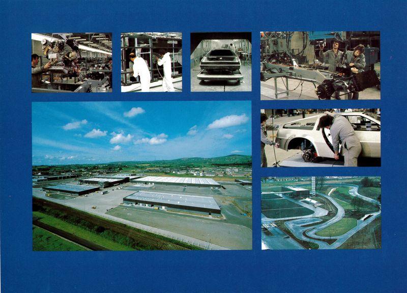 DeLorean Dunmurry Belfast factory production line photo collage