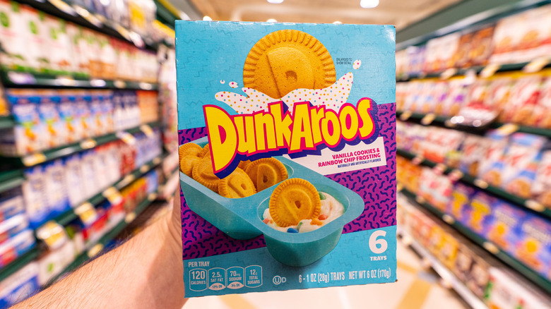 Dunkaroos kangaroo cookies with rainbow frosting 90s lunchbox snack