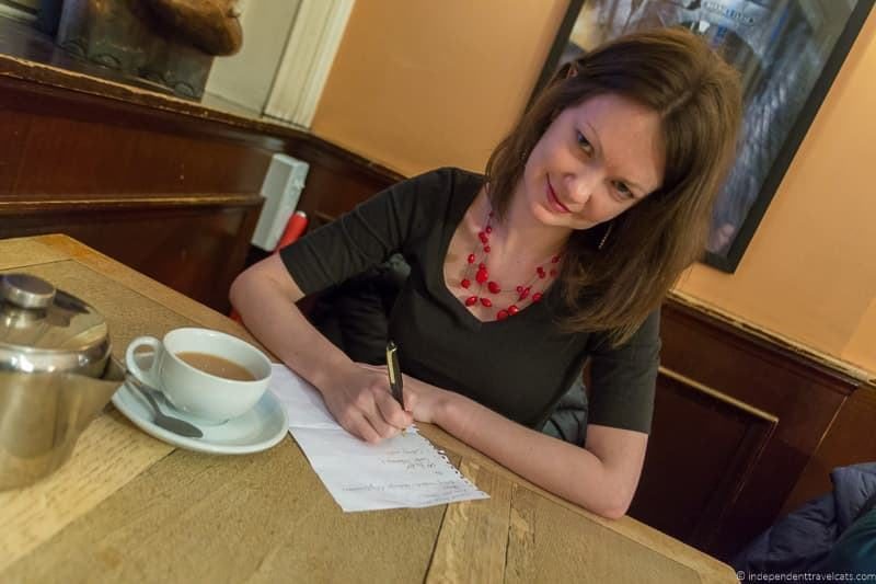 Writing in an Edinburgh cafe like the ones where J.K. Rowling drafted early Harry Potter chapters