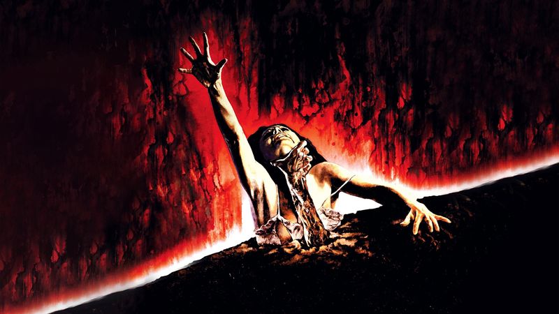 The Evil Dead 1981 Sam Raimi promotional poster artwork cabin in the woods