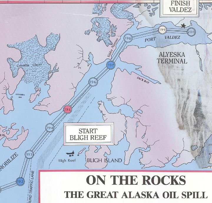 The Exxon Valdez oil spill board game made in 1989 showing how the disaster entered pop culture