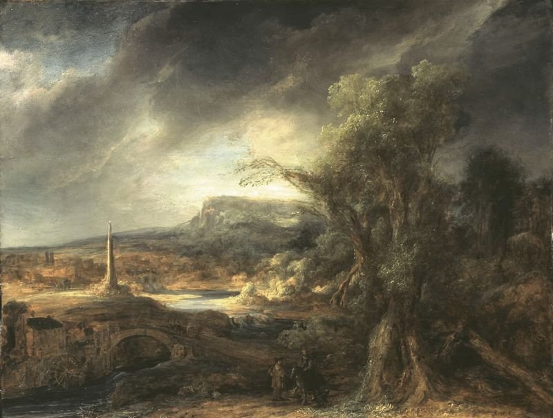 Govaert Flinck Landscape with Obelisk stolen from the Gardner Museum