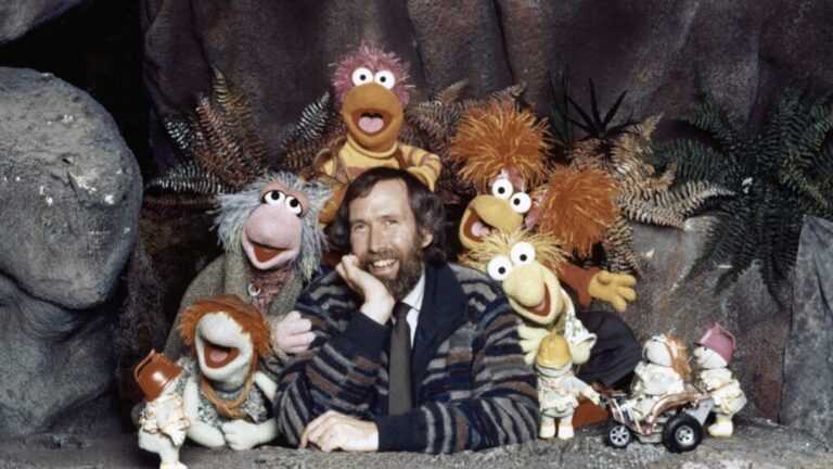 Jim Henson with Fraggle Rock characters HBO 1983 promo photo