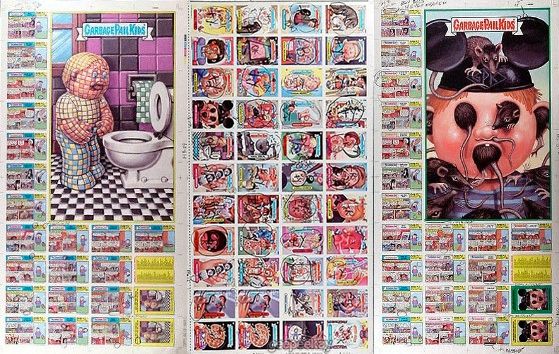 Garbage Pail Kids original Topps printer correction sheets
