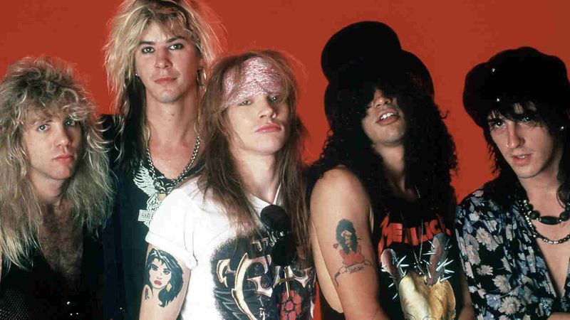 Guns N Roses classic lineup 1988 Axl Rose Slash hair metal