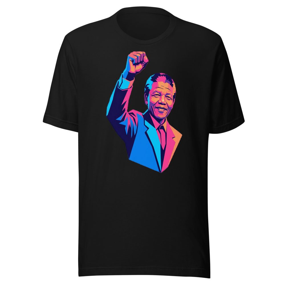 Nelson Mandela Portrait Art T-Shirt - Retro 80s Vector Style
