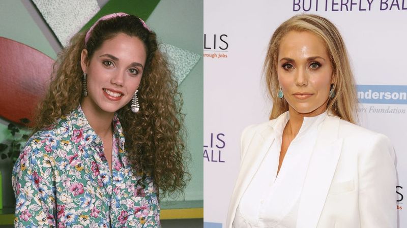 Elizabeth Berkley as Jessie Spano then and now