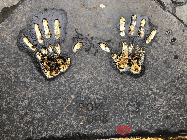 J.K. Rowling's gold handprints in Edinburgh from 2008