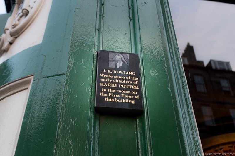 J.K. Rowling Philosopher's Stone plaque in Edinburgh marking where early chapters were written