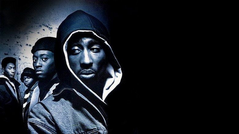 Tupac Shakur as Bishop in a hood in the Juice movie