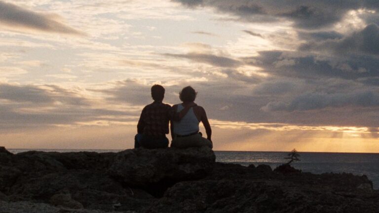 Karate Kid Part II Okinawa sunset bonsai scene with Daniel and Mr. Miyagi