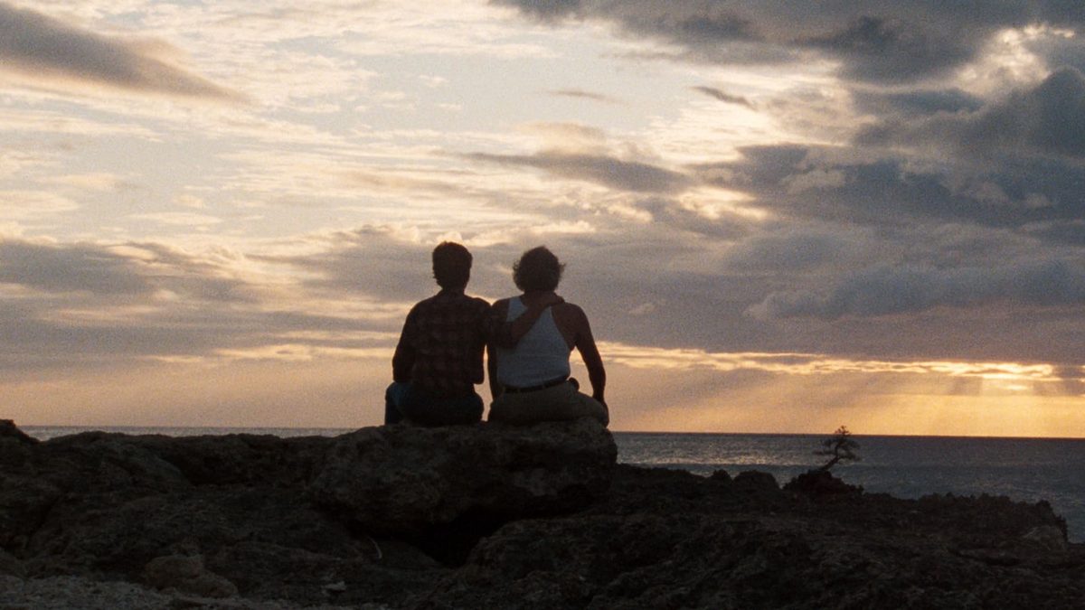 Karate Kid Part II Okinawa sunset bonsai scene with Daniel and Mr. Miyagi