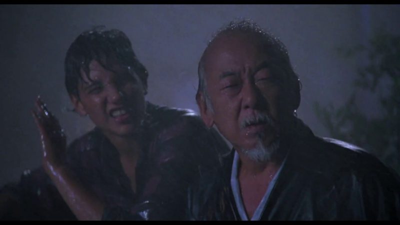 The typhoon rescue scene in The Karate Kid Part II