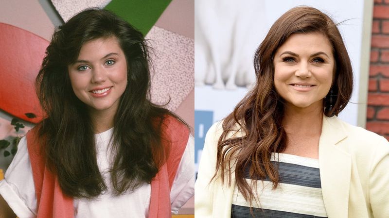 Tiffani Thiessen as Kelly Kapowski then and now