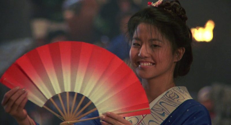 Kumiko's fan dance during the Obon festival in The Karate Kid Part II