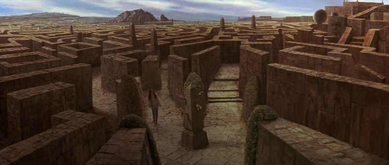 The sprawling stone maze in Labyrinth 1986, Jim Henson's fantasy film