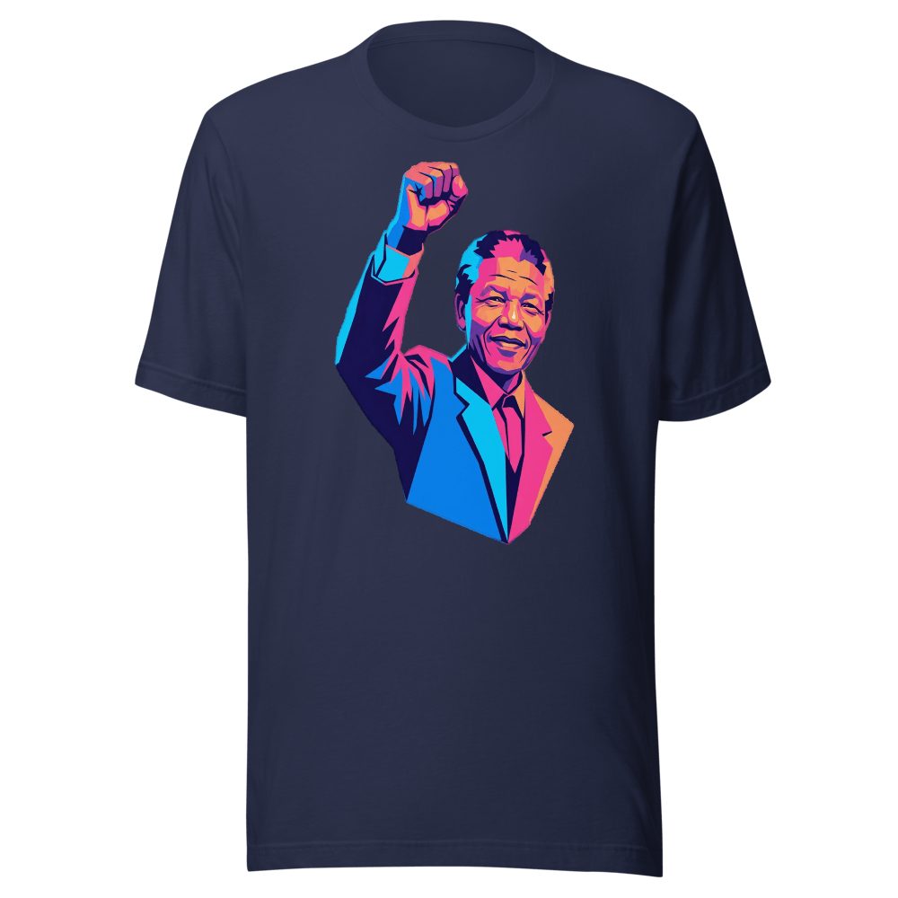 Nelson Mandela Portrait Art T-Shirt - Retro 80s Vector Style