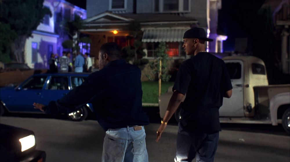 Menace II Society Crenshaw party street scene Caine and Sharif